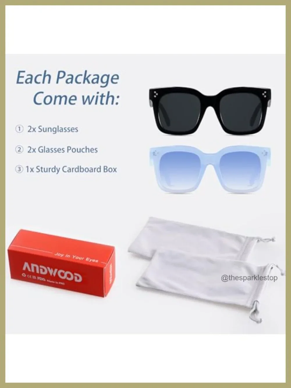Oversized Square Sunglasses for Women UV400 Protection Wide Frame Shades